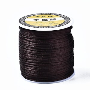 Snur satinat nylon grosime aprox. 1mm, rola de aprox. 70m - maro inchis