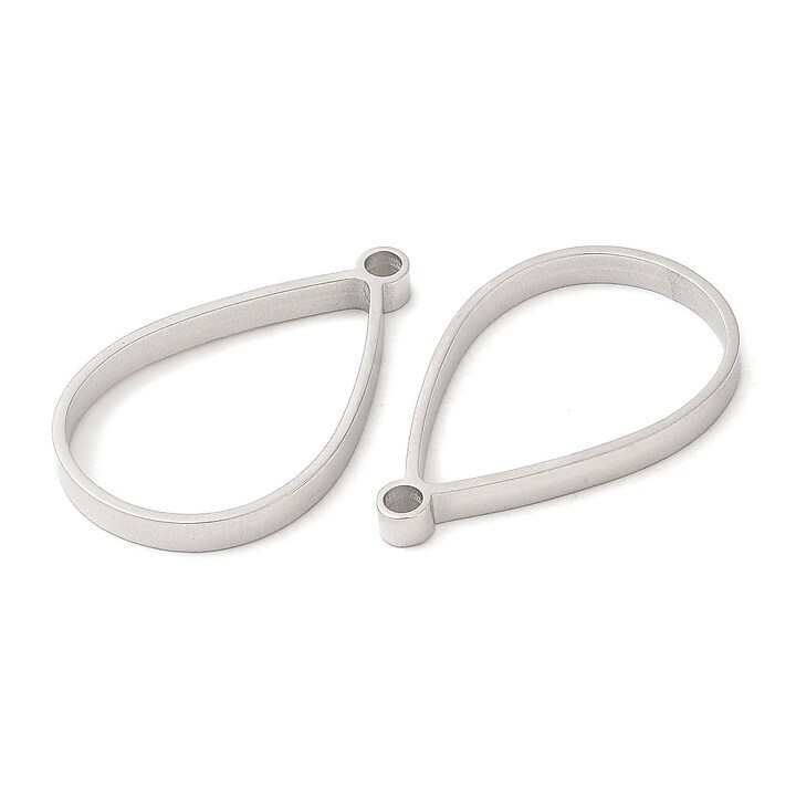 Pandantiv otel inoxidabil 304, rama pentru rasina, lacrima 31x19x3mm