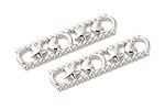 Conector otel inoxidabil 304, oval cu inima, luna si stele 44,5x10,5x3mm