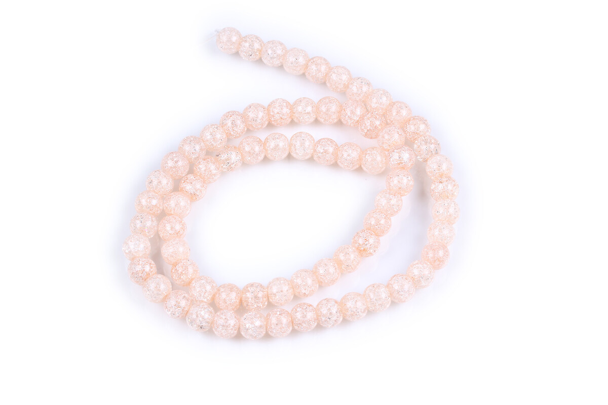 Margele cristal de gheata colorat sfere 6mm (sirag) - roz