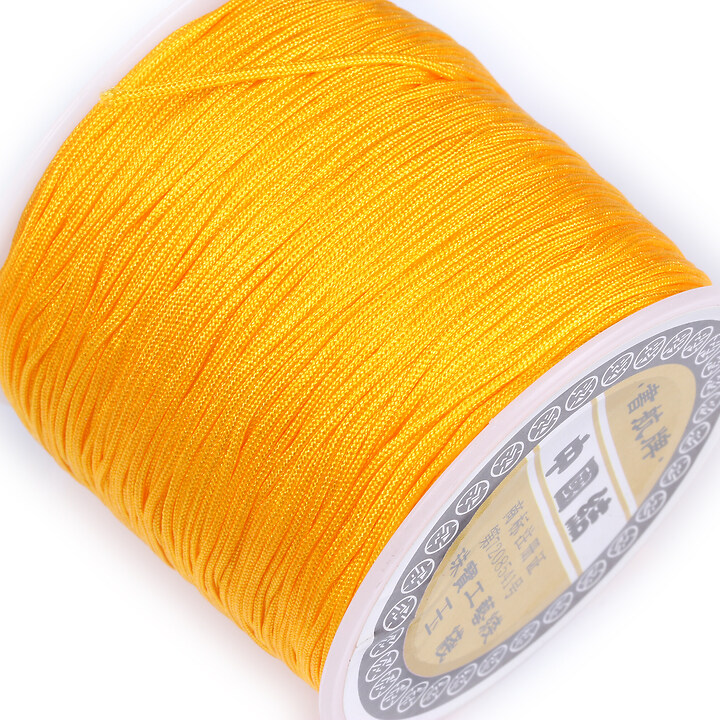 Snur nylon pentru bratari grosime 0,8mm, rola de 100m - galben porumb