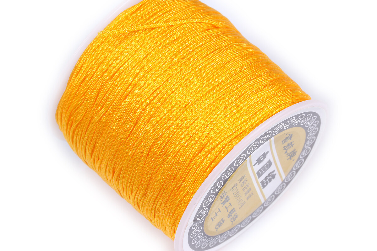 Snur nylon pentru bratari grosime 0,8mm, rola de 100m - galben porumb