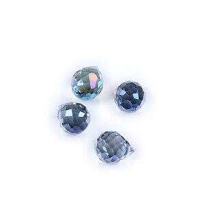Brioleta de cristal electroplacat lacrima 9,5x8mm - albastru AB