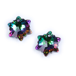 Pandantiv cristal fulg de nea 18mm - multicolor AB