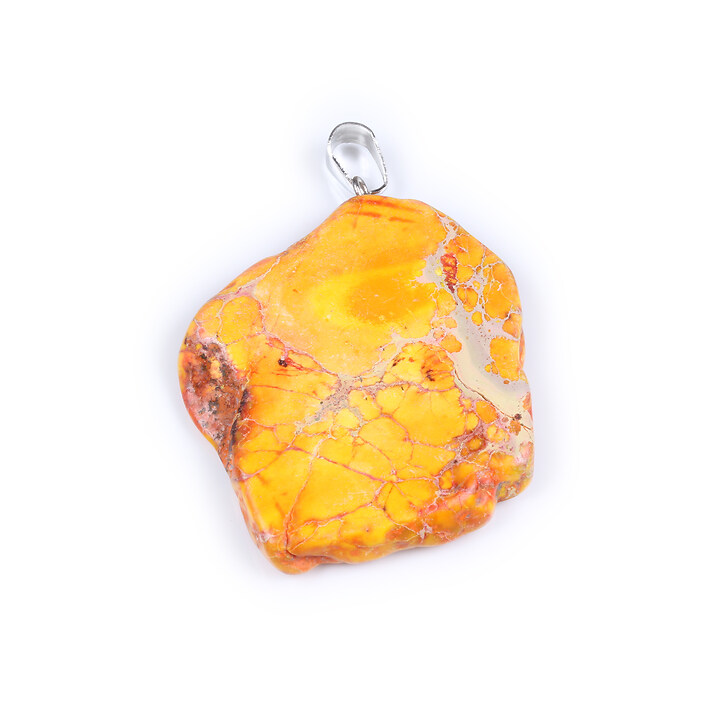 Pandantiv regalite de sinteza galben nugget 55x37mm