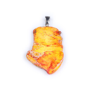Pandantiv regalite de sinteza galben nugget 52x30mm