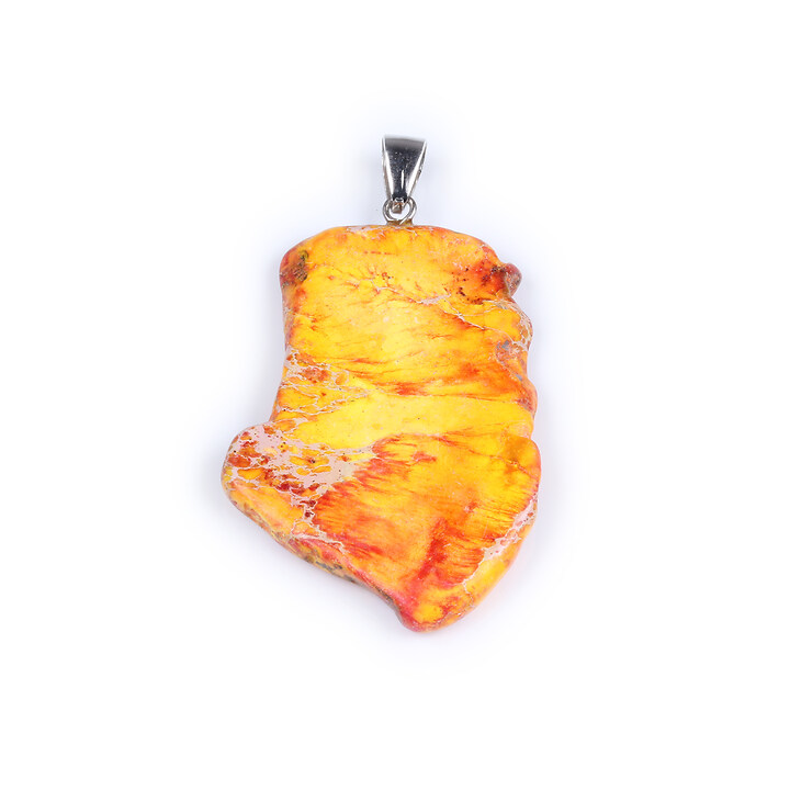 Pandantiv regalite de sinteza galben nugget 52x30mm