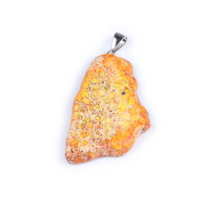 Pandantiv regalite de sinteza galben nugget 55x29mm