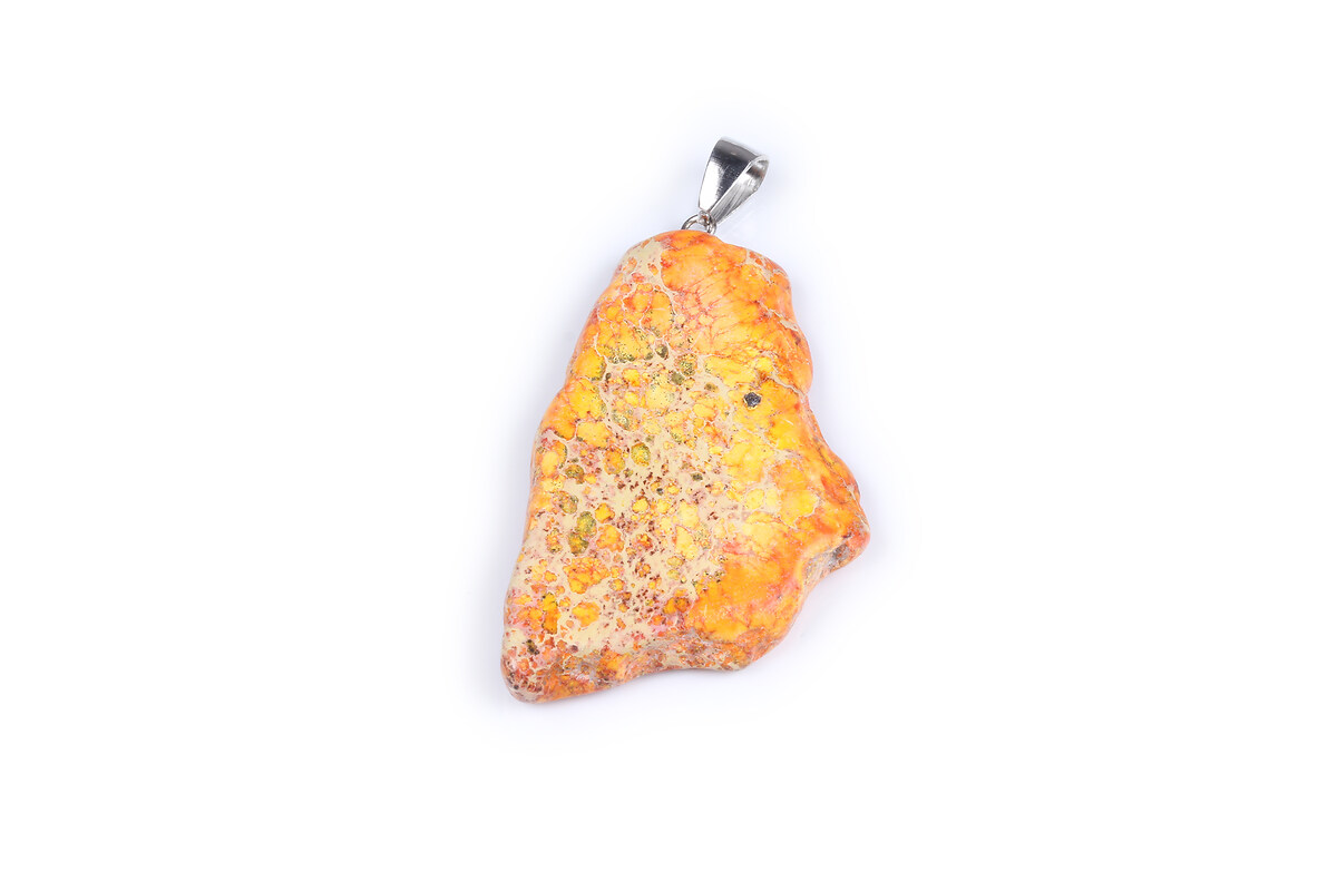 Pandantiv regalite de sinteza galben nugget 55x29mm