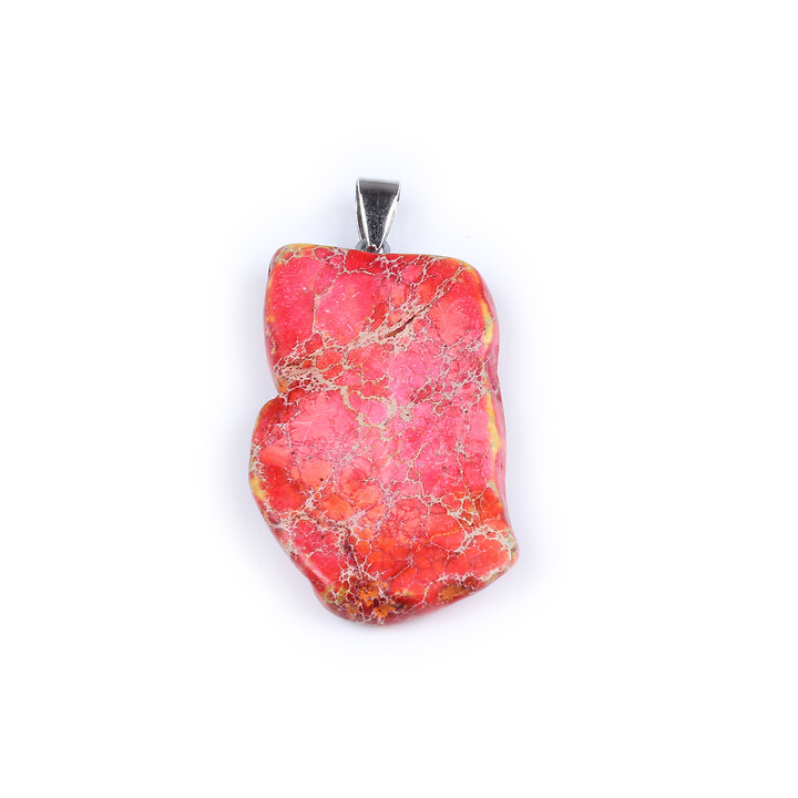 Pandantiv regalite de sinteza corai nugget 48x24mm