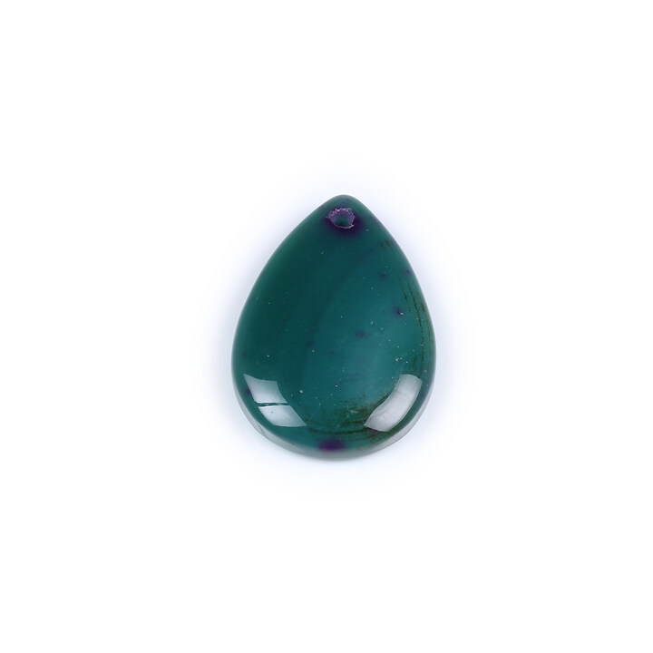 Pandantiv agata verde lacrima 32x22x5mm