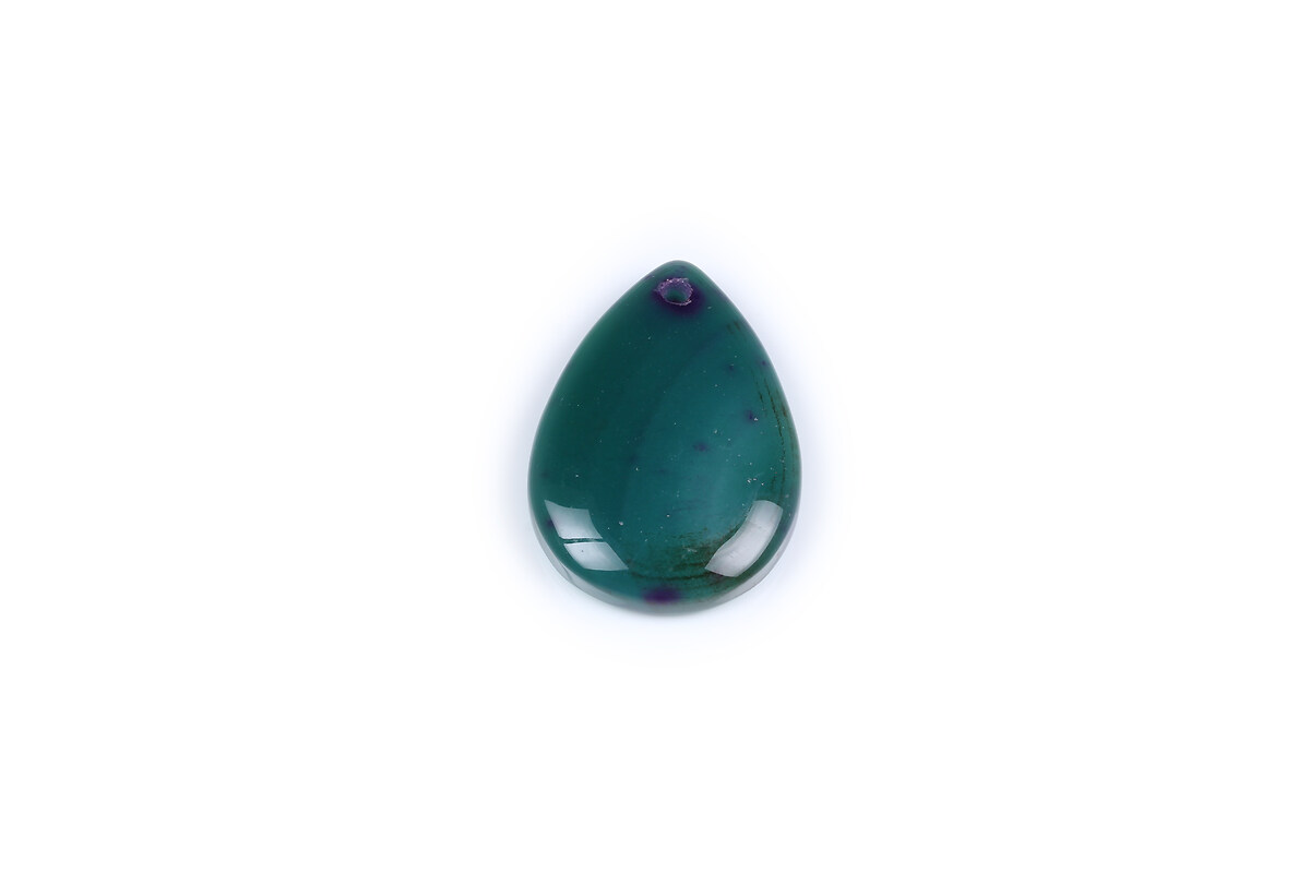 Pandantiv agata verde lacrima 32x22x5mm