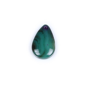 Pandantiv agata verde lacrima 32x22x5mm