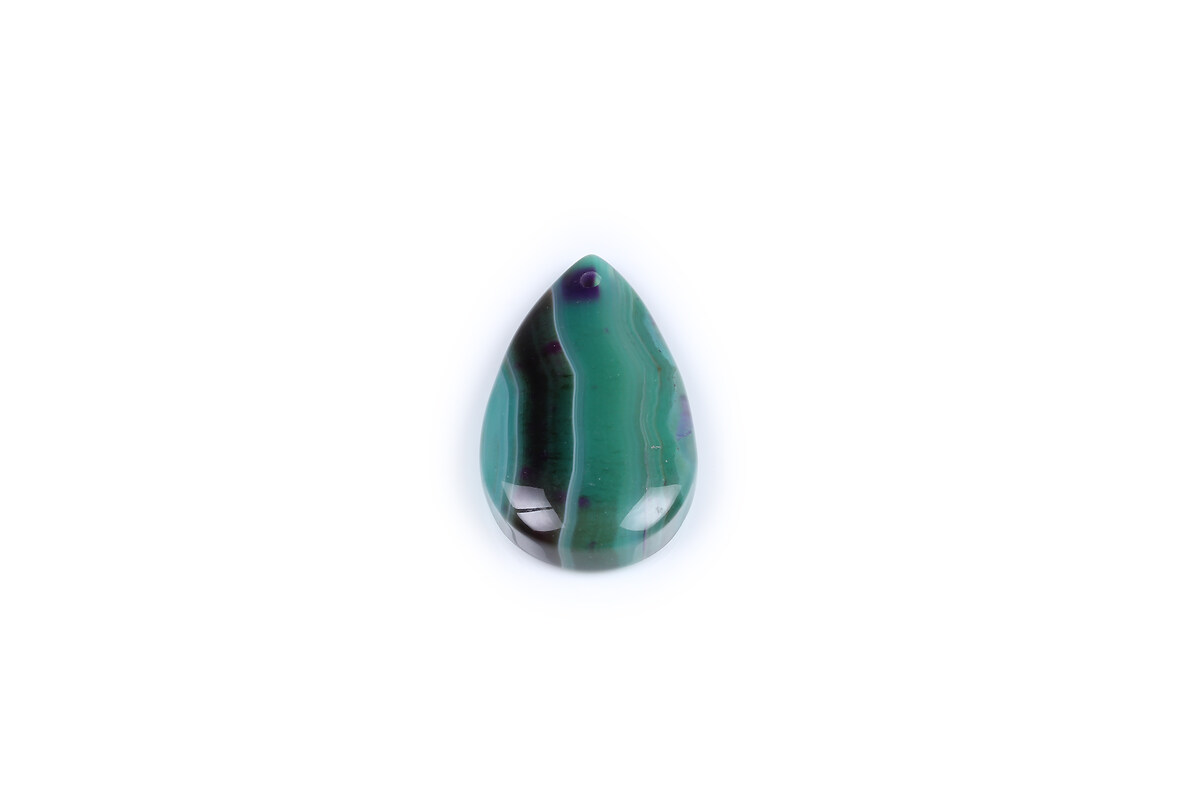 Pandantiv agata verde lacrima 32x22x5mm