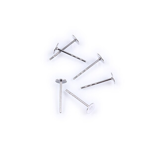 Tortite cercei otel inoxidabil antialergic 316, cu platou 4mm, 12x4mm (2 buc.)