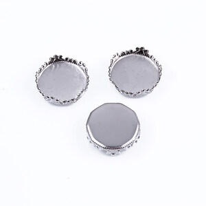 Baza cabochon otel inoxidabil antialergic 316, 13,5x3,5mm, interior 12mm