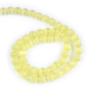Sirag margele ochi de pisica (cat eye) 8mm - galben