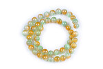 Sirag margele ochi de pisica (cat eye) 8mm - degradee portocaliu verde