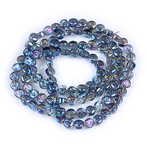 Margele cristal electroplacat 6x7mm (sirag) - trandafir gri AB