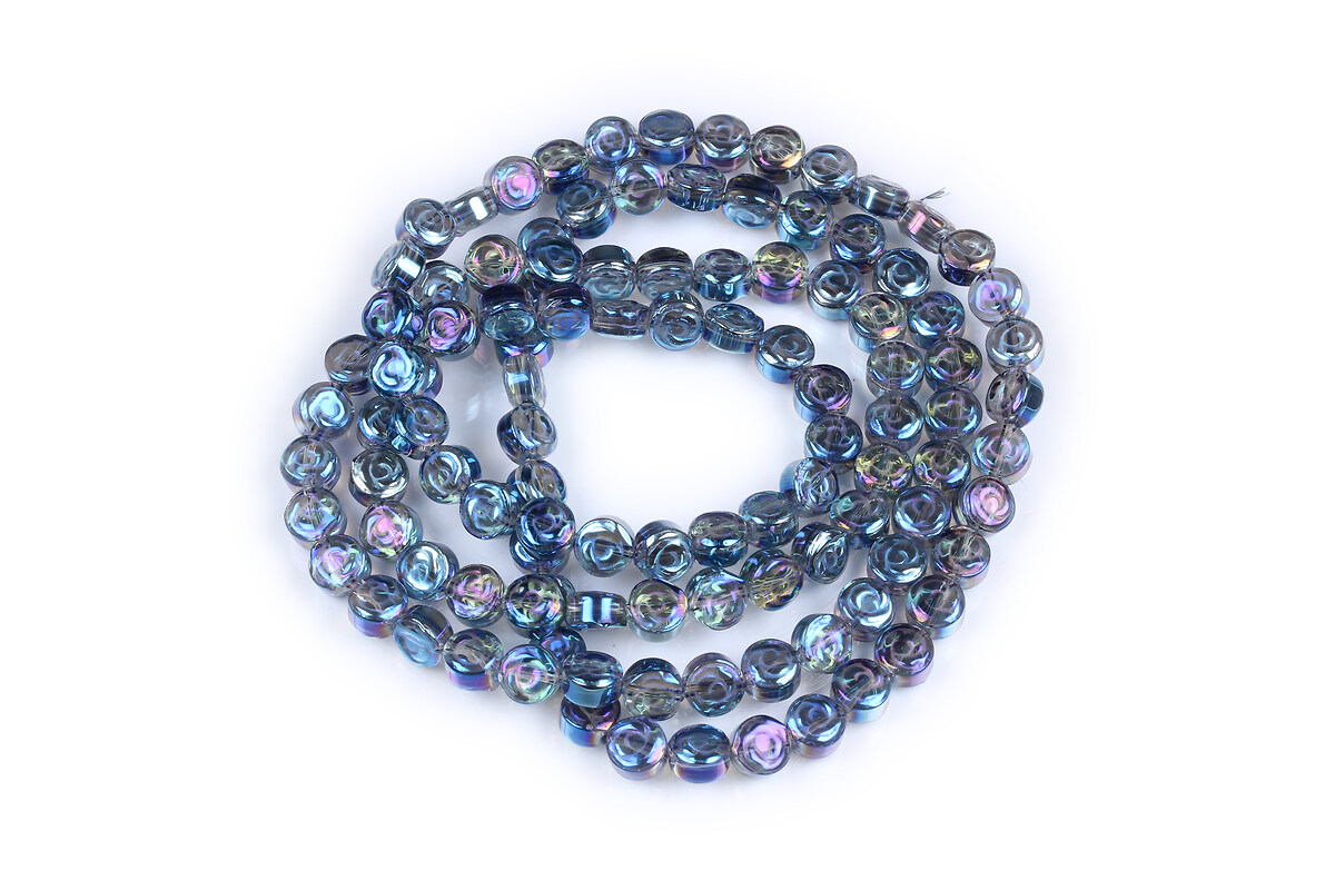 Margele cristal electroplacat 6x7mm (sirag) - trandafir gri AB