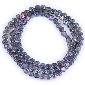 Margele cristal electroplacat 6x7mm (sirag) - trandafir gri mov AB