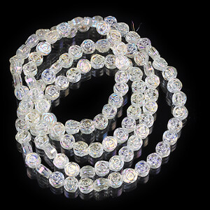 Margele cristal electroplacat 6x7mm (sirag) - trandafir crem AB