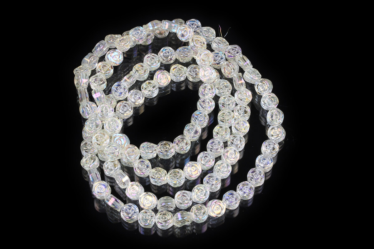 Margele cristal electroplacat 6x7mm (sirag) - trandafir crem AB