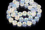 Margele cristal electroplacat 14x14,5mm (sirag) - floare alb auriu AB