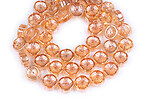 Margele cristal electroplacat 14x14,5mm (sirag) - floare portocaliu AB