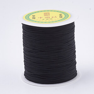 Snur nylon Chinese Knot Macrame grosime 1mm, rola de aprox. 300m - negru