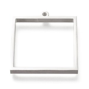 Cadru pandantiv (open back bezel) pentru rasina, otel inoxidabil 304, 31x28x3mm