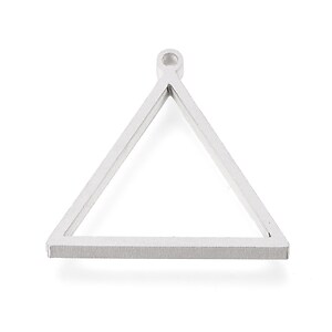 Cadru pandantiv (open back bezel) pentru rasina, otel inoxidabil 304 mat, triunghi 29x30x3mm