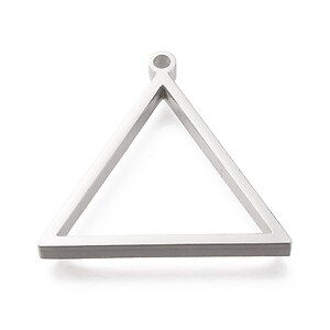Cadru pandantiv (open back bezel) pentru rasina, otel inoxidabil 304, triunghi 29x30x3mm