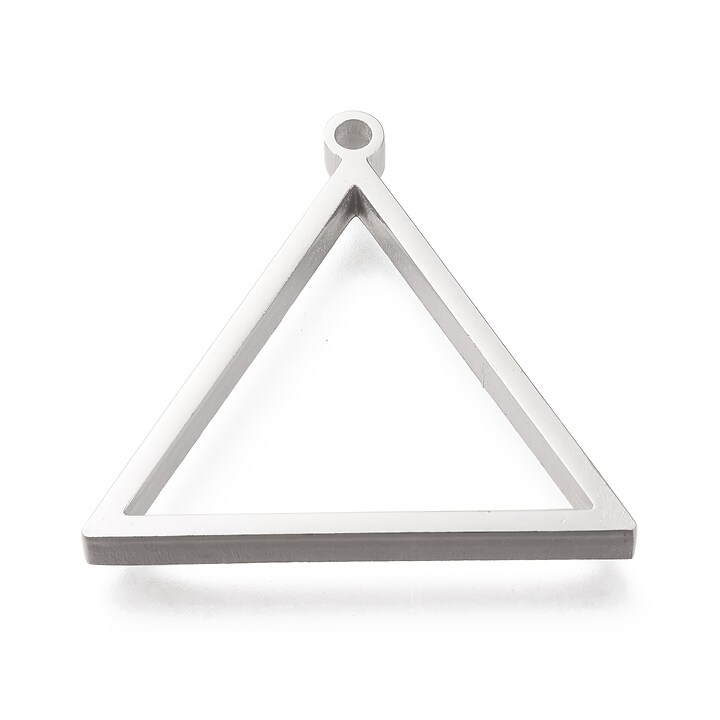 Cadru pandantiv (open back bezel) pentru rasina, otel inoxidabil 304, triunghi 29x30x3mm