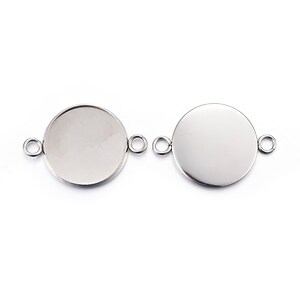 Baza cabochon link (cadru pentru rasina) otel inoxidabil 304, rotund, interior 20mm