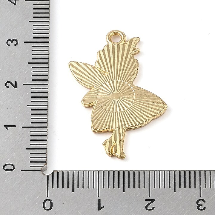 Charm auriu emailat zana Fairy in nuante de albastru 30x16x1,5mm