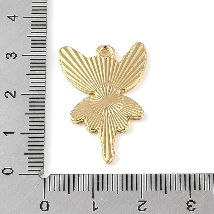 Charm auriu emailat zana Fairy in nuante de verde 30x19x1,5mm