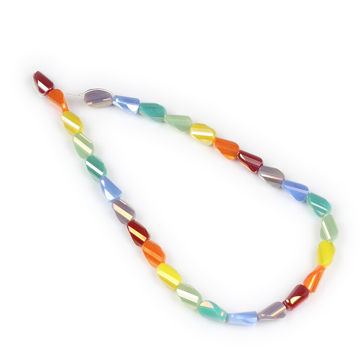 Margele cristale electroplacate fatetate 7,5x4,5x3,5mm (sirag) - mix multicolor
