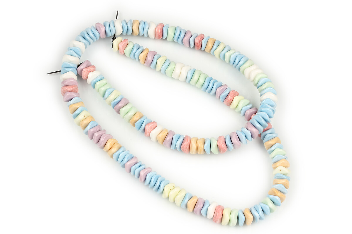 Margele Rainbow Alashan Agate rondele valurite 6,5x6,5x2-3mm (sirag) - pastel