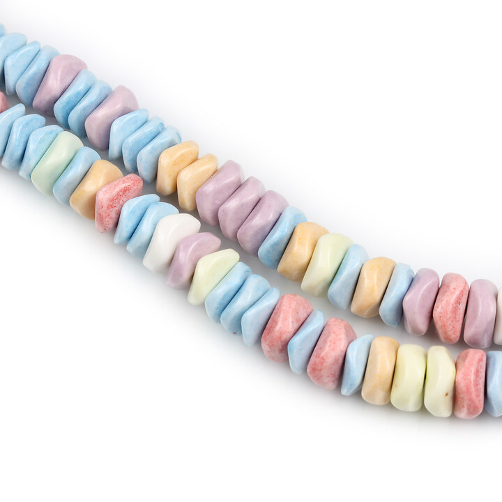 Margele Rainbow Alashan Agate rondele valurite 6,5x6,5x2-3mm (sirag) - pastel