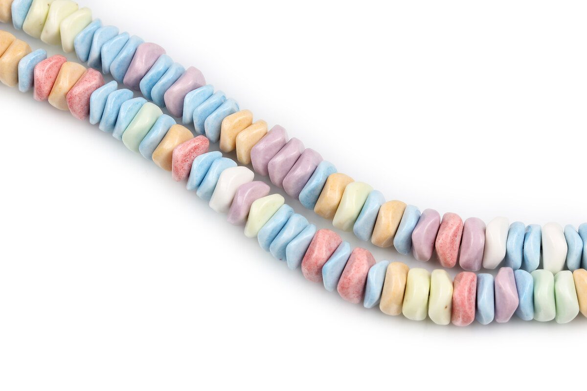 Margele Rainbow Alashan Agate rondele valurite 6,5x6,5x2-3mm (sirag) - pastel