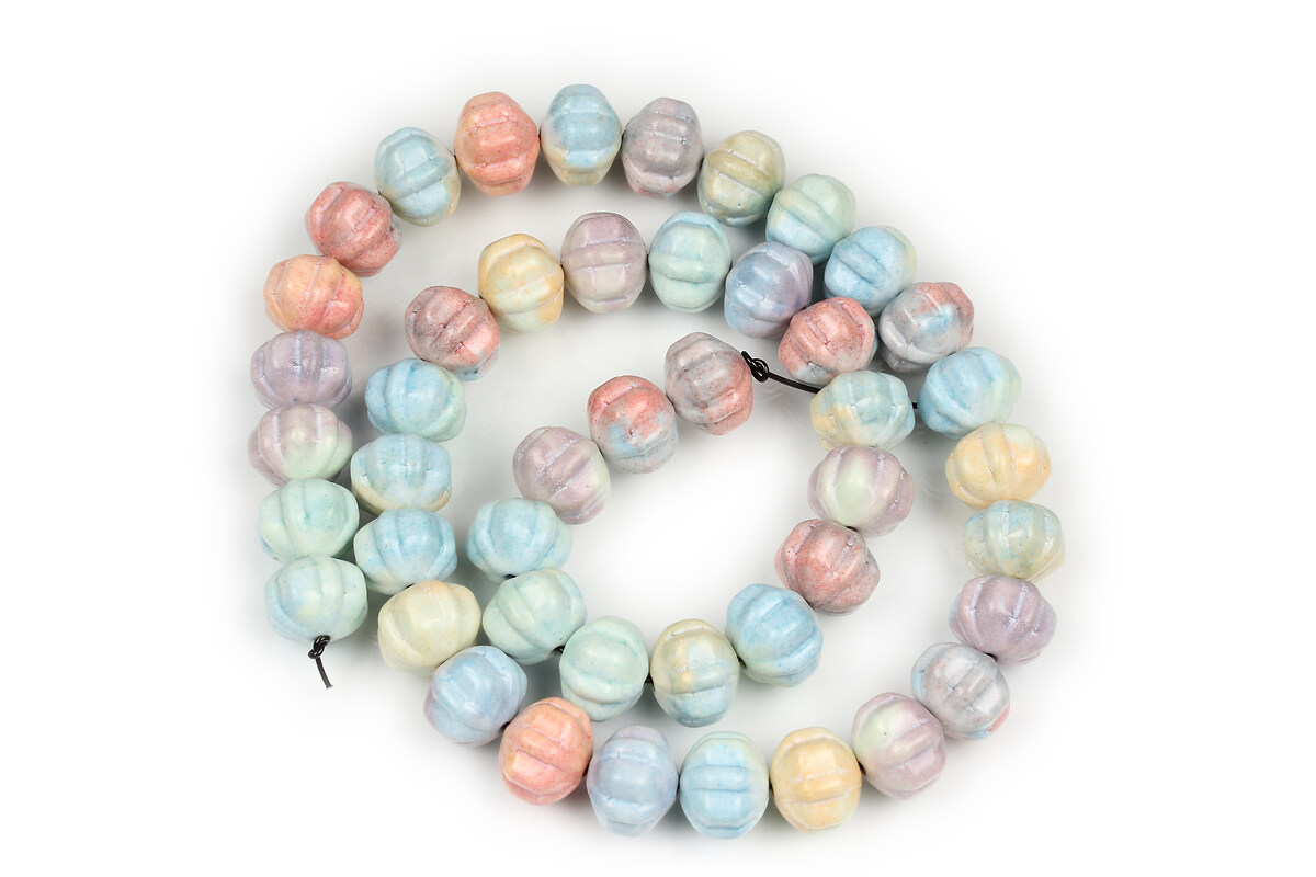 Margele Rainbow Alashan Agate floare 10-11x9mm (sirag) - pastel
