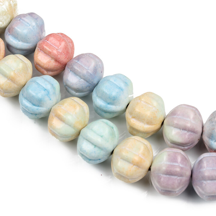Margele Rainbow Alashan Agate floare 10-11x9mm (sirag) - pastel