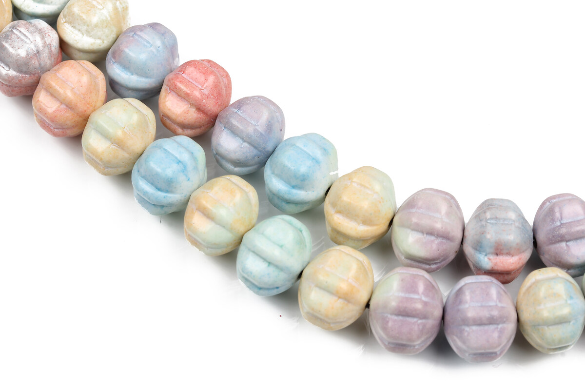 Margele Rainbow Alashan Agate floare 10-11x9mm (sirag) - pastel