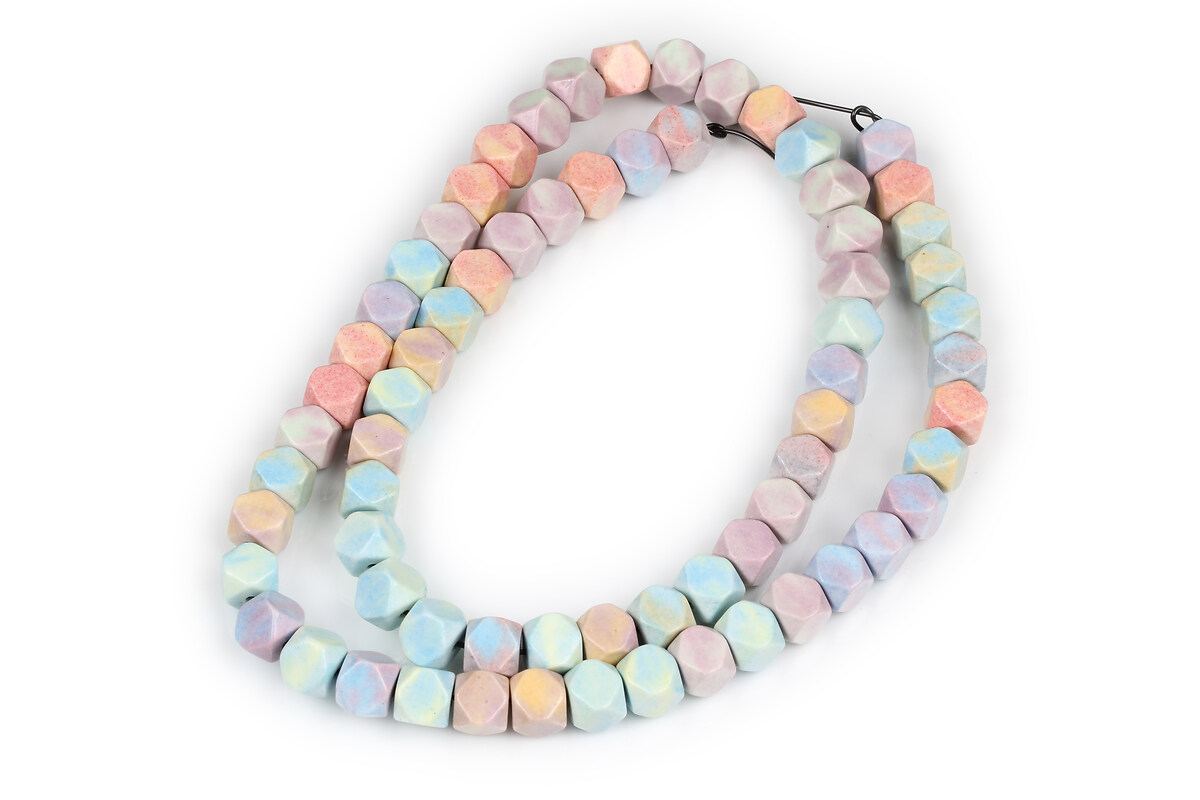 Margele Rainbow Alashan Agate cub fatetat 6x6x6mm (sirag) - pastel