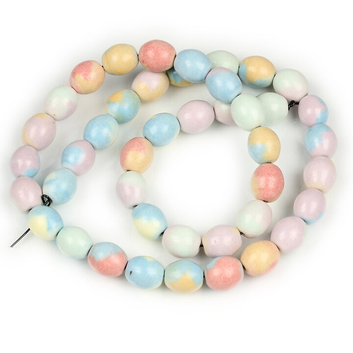 Margele Rainbow Alashan Agate oval 9,5x8-8,5mm (sirag) - pastel