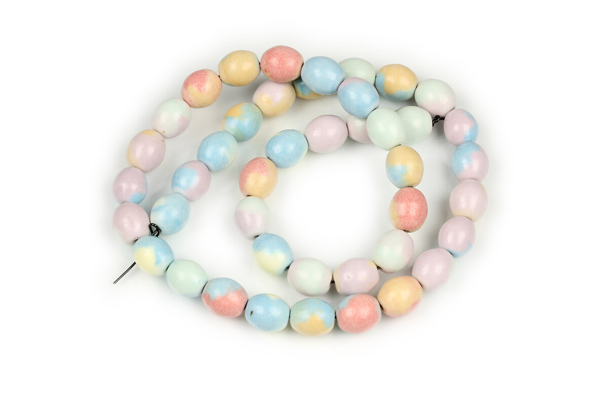 Margele Rainbow Alashan Agate oval 9,5x8-8,5mm (sirag) - pastel
