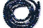 Margele cristal biconic 3mm (sirag) - albastru inchis opac AB