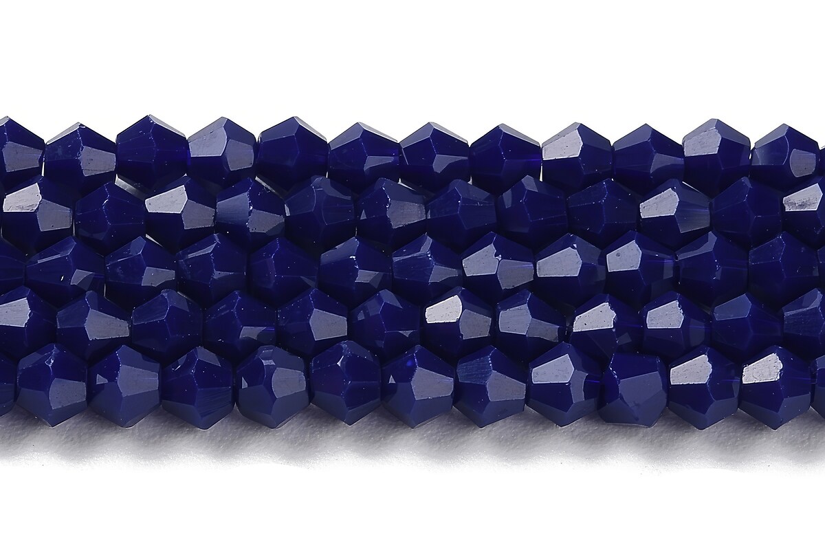 Margele cristal biconic 4x4mm (sirag) - albastru inchis opac