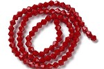 Margele cristal biconic 4x4mm (sirag) - rosu inchis opac